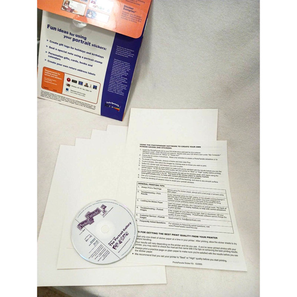 Photo Paper Sticker Kit 5 Sheets Stick Labels w CD instructions Crafts - Picture 12 of 16